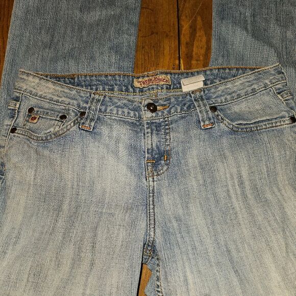 Vintage Y2K Paris Blues Flare Jeans Junior Size 11 | Light Stone Washed Retro - Picture 3 of 13